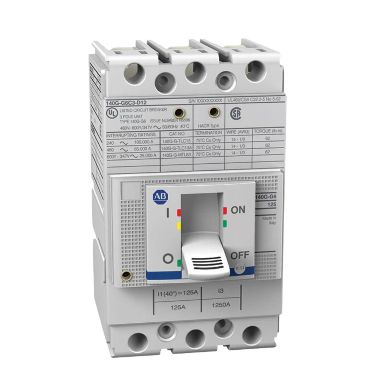 140G-J2F3-D25 | ALLEN BRADLEY | 140G 250A J Frame Molded Case Circuit-Breaker